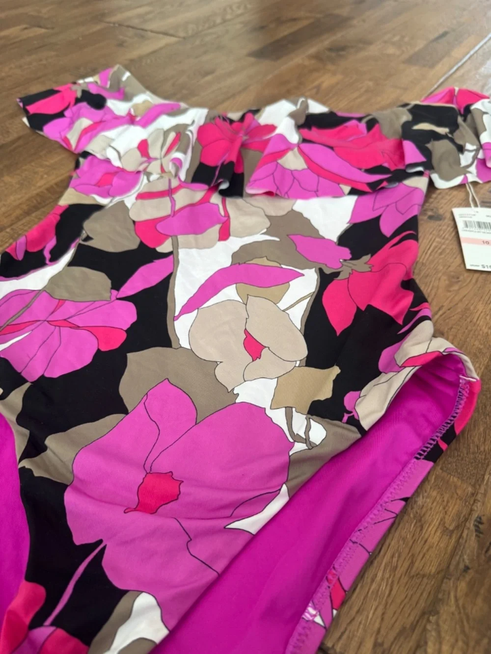 NWT Trina Turk Lynx Gemini Off Shoulder‎ One Piece Swimsuit Size 10 7